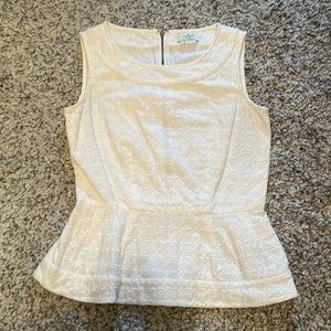 Kate spade white peplum top